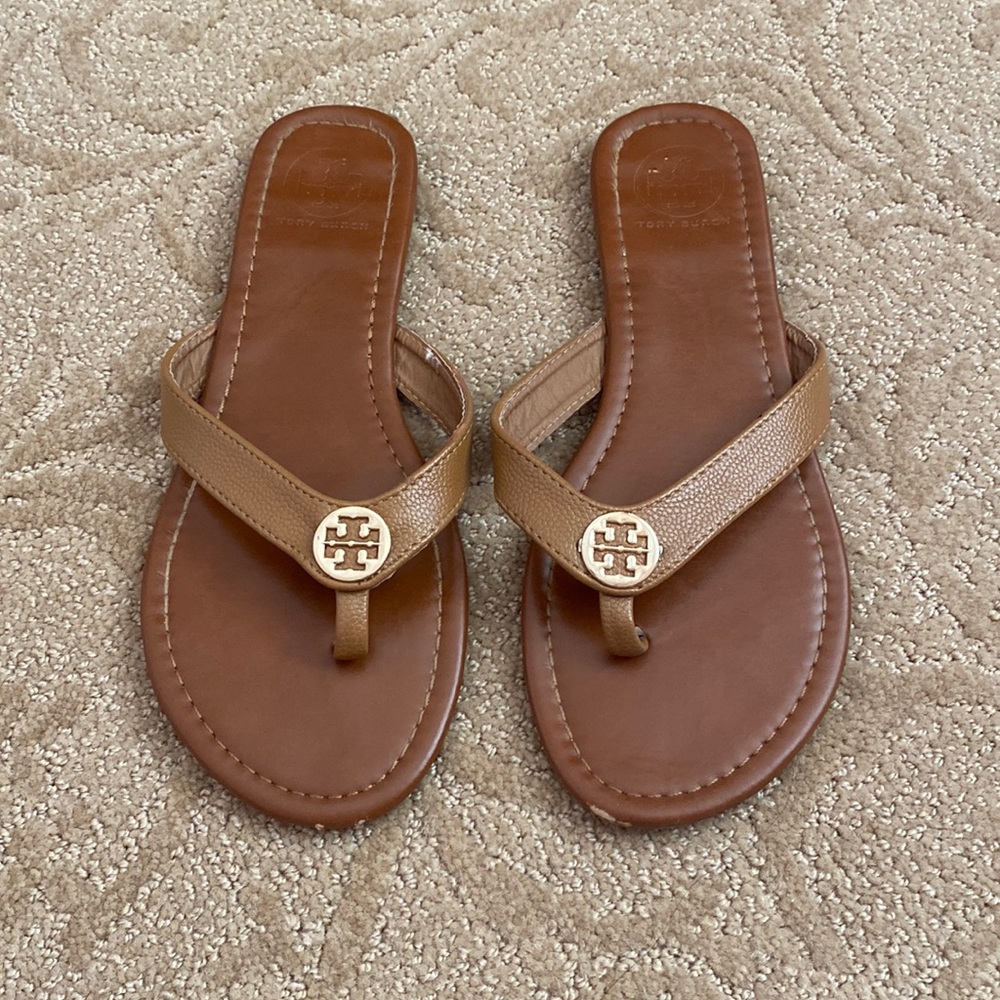 Tory Burch leather flip flops